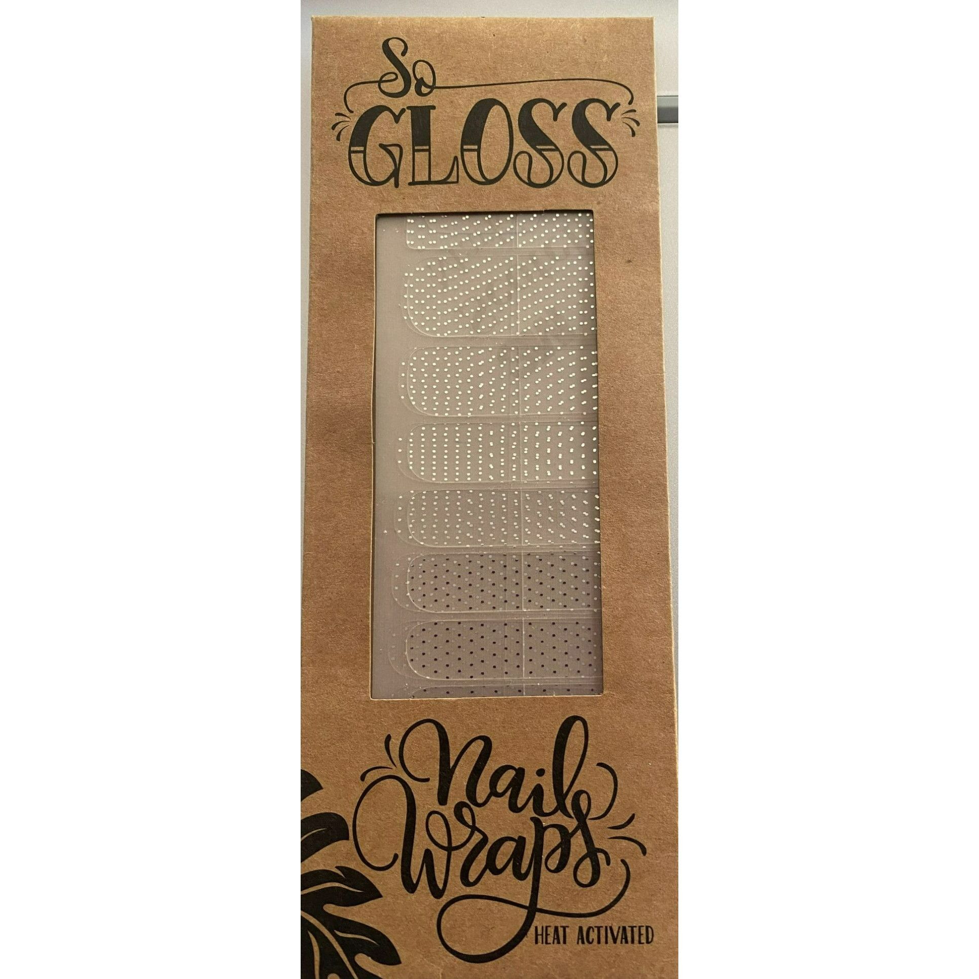 Other So Gloss Silver Swiss Dot Nail Wraps Heat Activated Set Of T Size ONE SIZE - 1 Thumbnail