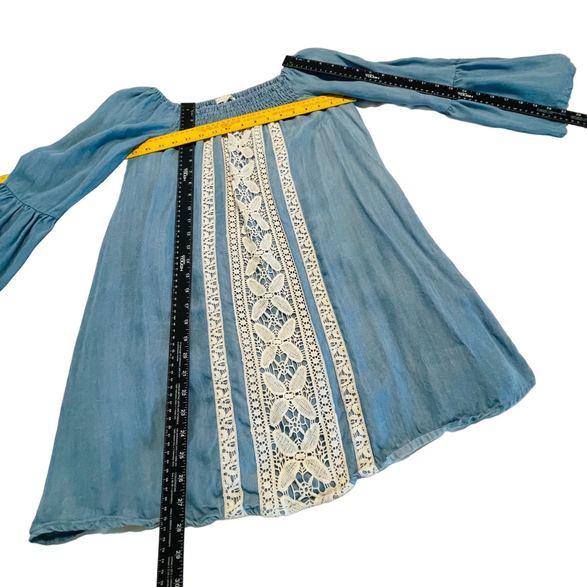 Other Hint Of Mint Women's Blue Boho Dress Small Lace Over Thin Bl Size S / US 4 / IT 40 - 6 Thumbnail