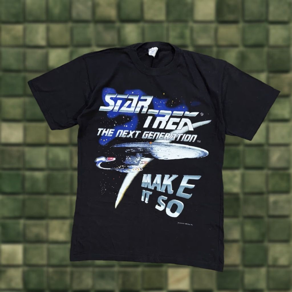 NEXT VINTAGE Star Trek 1995 The Next Generation “Make It So” Black T Shirt M Mens Short Sleeve Shirt Size US M / EU 48-50 / 2 - 1 Thumbnail