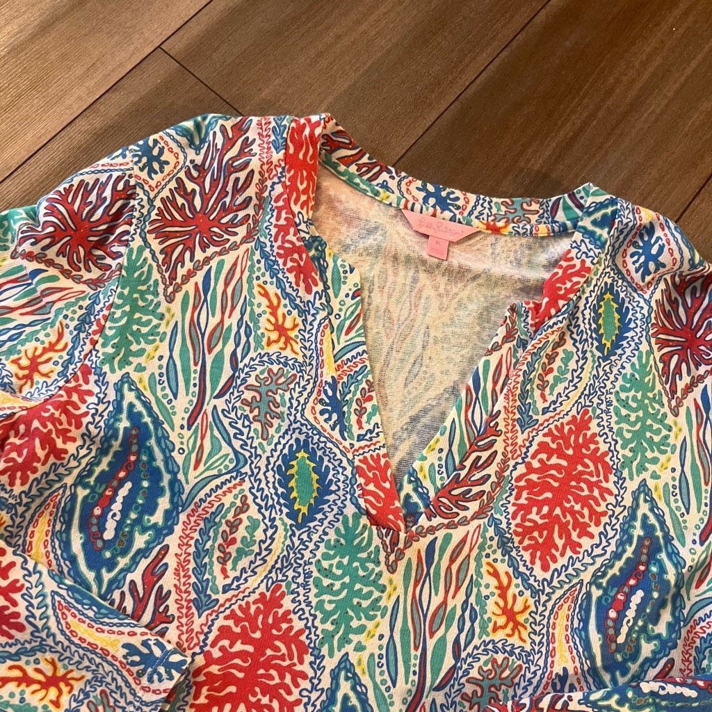 Lilly Pulitzer Lilly Pulitzer Multi-Color Pattern Blouse Women XL Bin J-16 Size XL / US 12-14 / IT 48-50 - 2 Thumbnail
