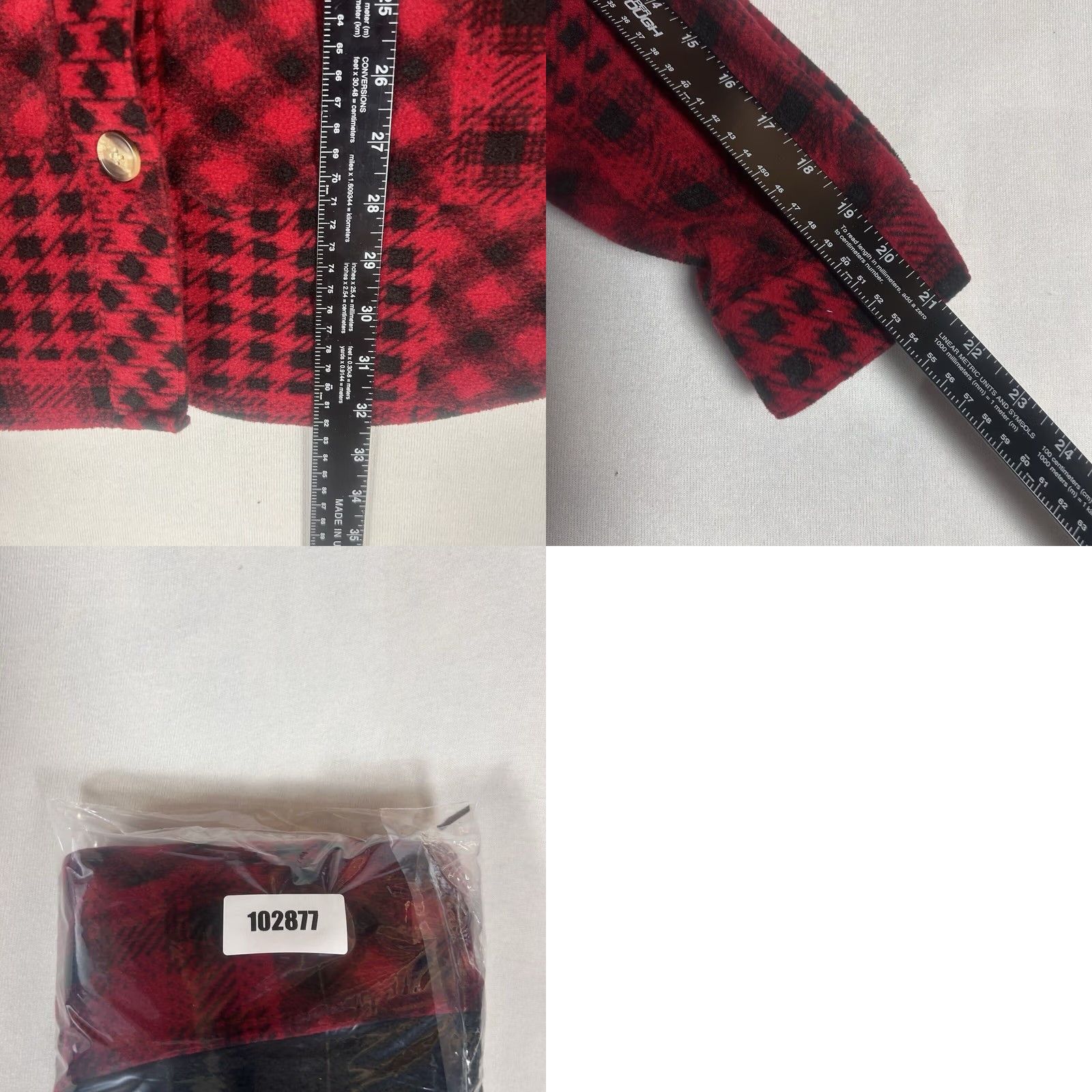 Vintage Maurices Plaid Flannel Jacket Shirt Womens XL Red Black Long Sleeve Fleece Quilted Pockets Size XL / US 12-14 / IT 48-50 - 8 Thumbnail