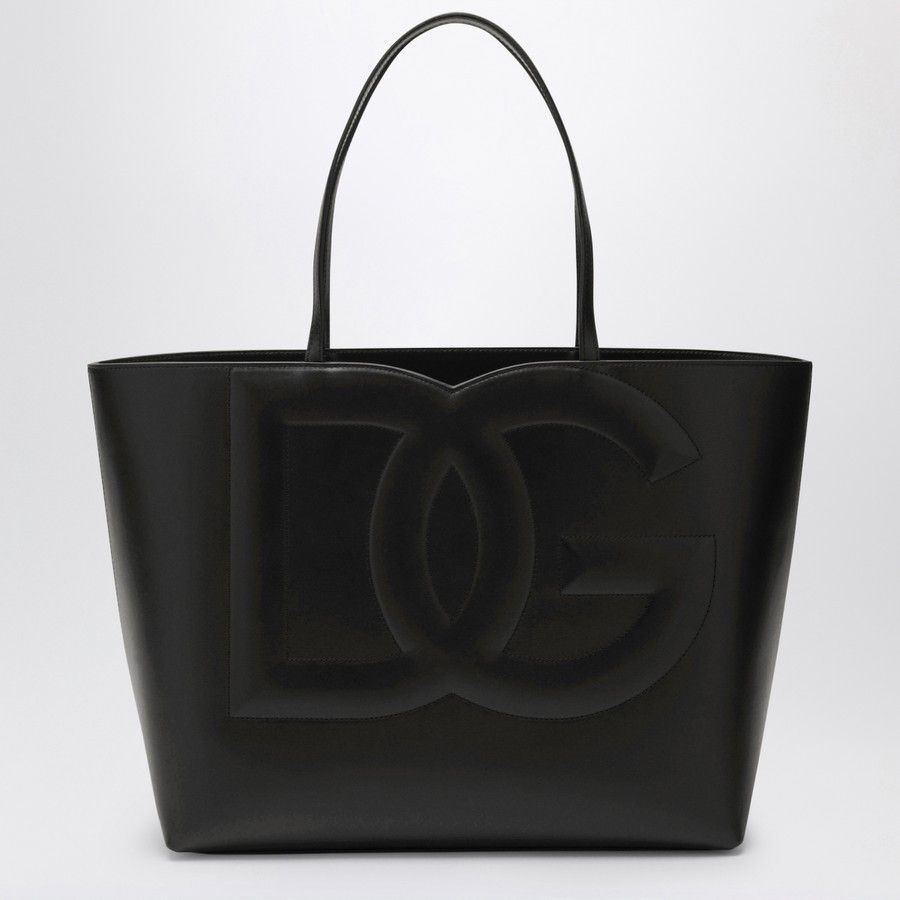 Dolce & Gabbana o1d2blof0824 Size : OS / Logo Leather Tote Bag in Black Size ONE SIZE - 1 Thumbnail