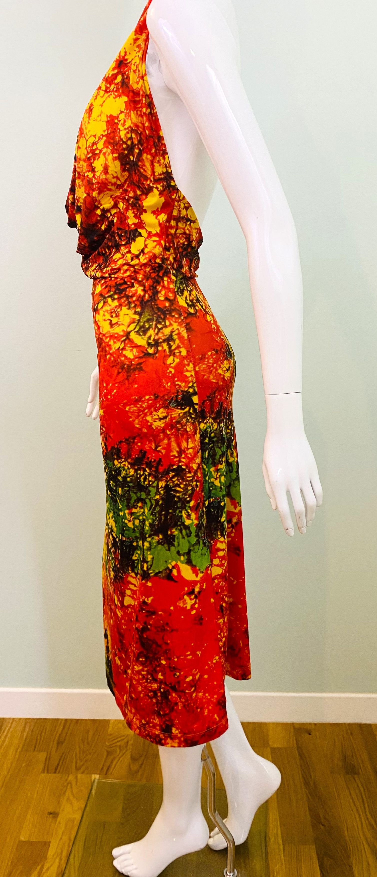plein sud Plein Sud Mock Neck Deep V Cut Out Lava Tie Dye Dress Size M / US 6-8 / IT 42-44 - 4 Thumbnail