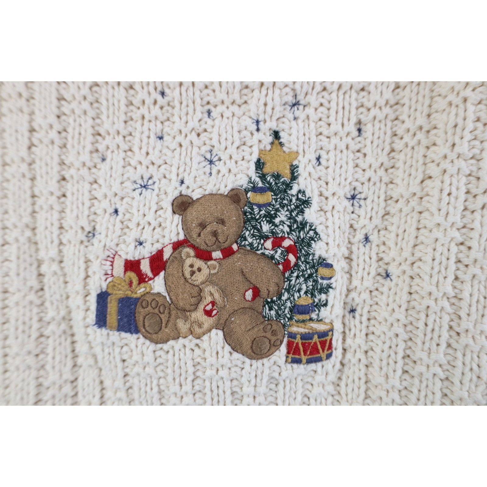 Vintage Vintage 90s Christmas Bear Chunky Marled Knit Sweater Size L / US 10 / IT 46 - 4 Thumbnail