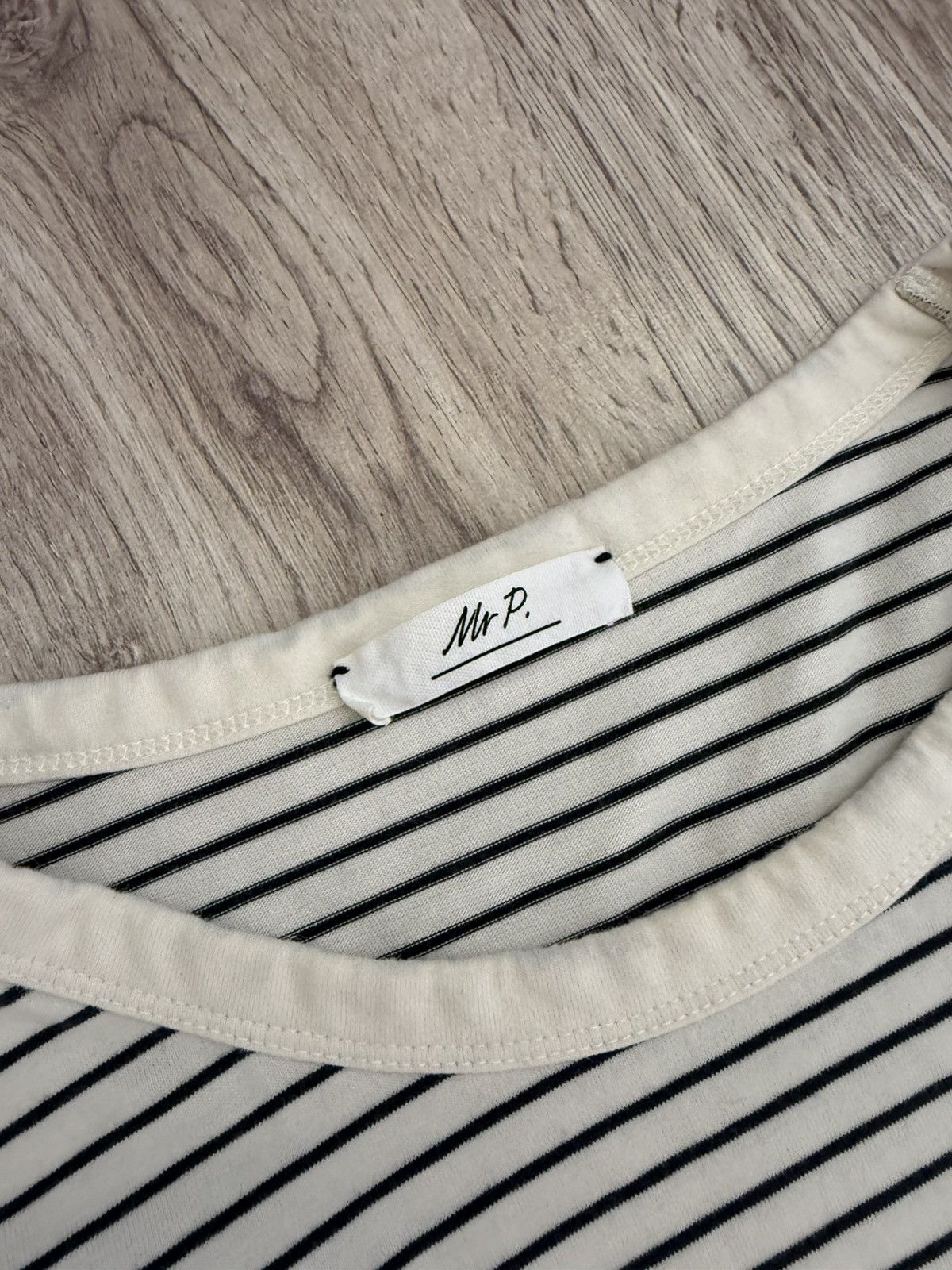 Mr P. Mr P Striped Long Sleeve T-Shirt XL White Blue MR PORTER Size US XL / EU 56 / 4 - 7 Thumbnail