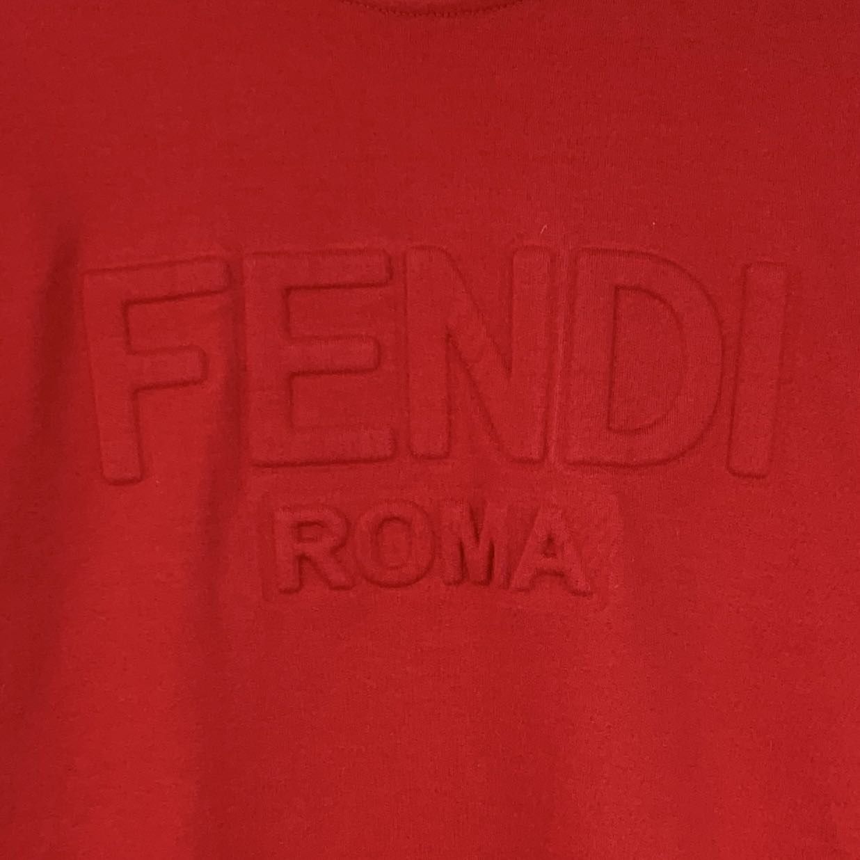 Fendi Fendi Red Embossed Logo Sweatshirt (S) Size S / US 4 / IT 40 - 5 Thumbnail