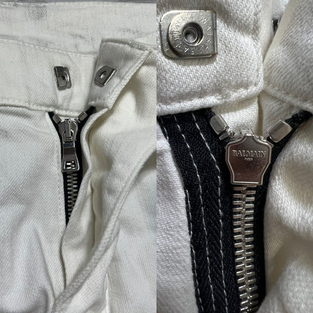 Balmain Balmain - S/S 15’ - White/Black Biker Jeans Size US 29 - 24 Thumbnail