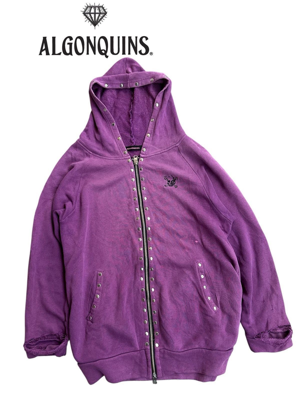 20471120 Algonquins Seditionaries Studded Distressed Hoodie Size US M / EU 48-50 / 2 - 1 Thumbnail