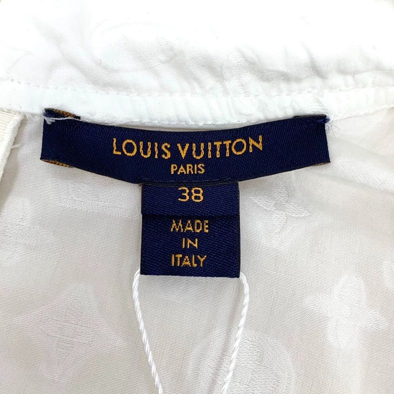 Louis Vuitton Louis Vuitton White logo embossed cotton lace dress Size XS / US 0-2 / IT 36-38 - 6 Thumbnail