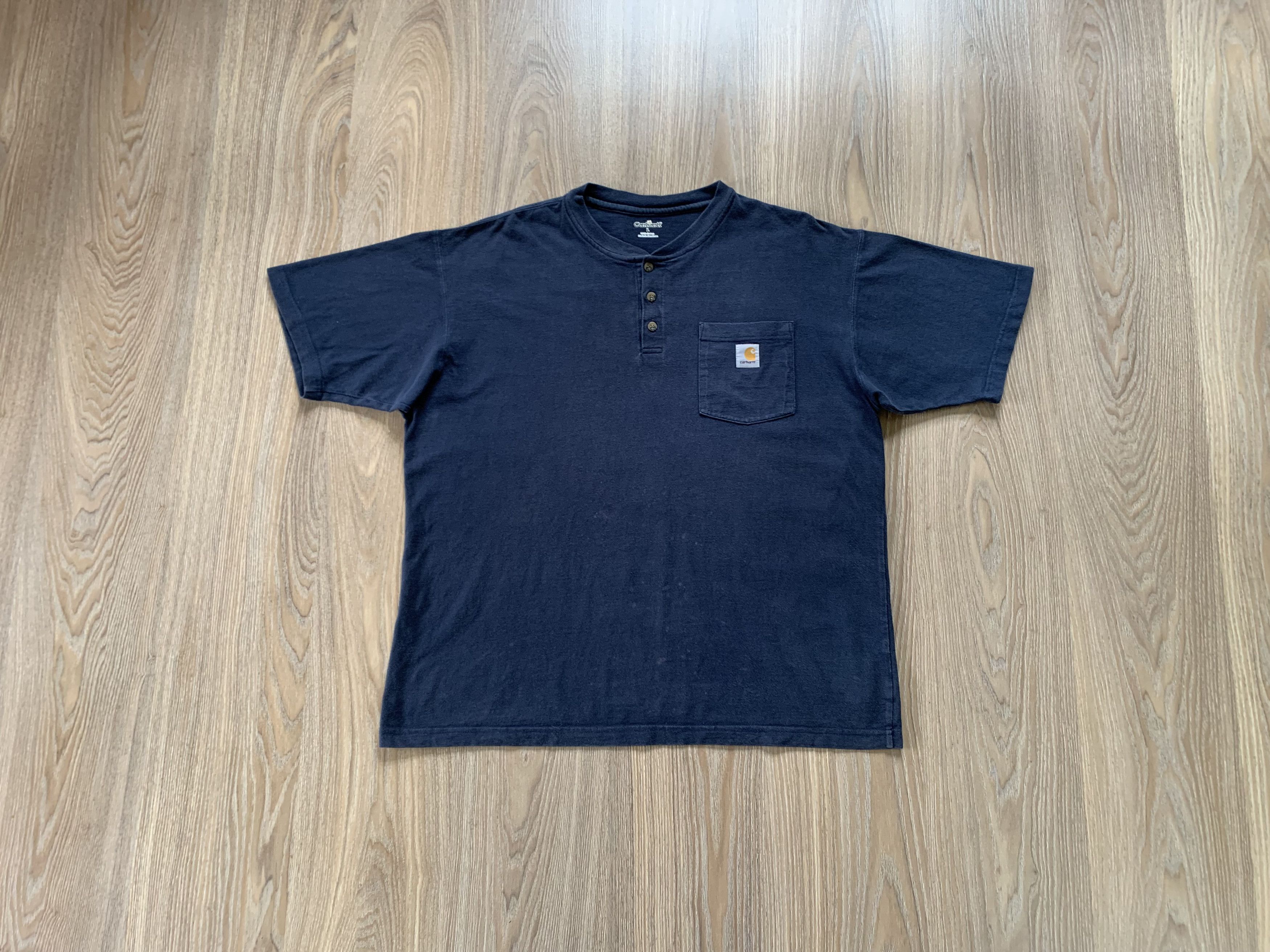 Carhartt × Vintage Vintage Carhartt Navy Pocket T-Shirt Size US L / EU 52-54 / 3 - 1 Thumbnail