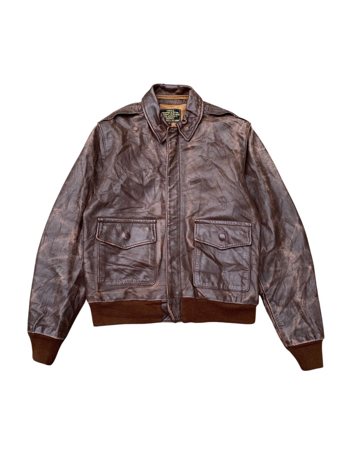 Aero Leathers 1970s Type A2 Aero Leather Us Army Patina Design Jacket Size US S / EU 44-46 / 1 - 1 Thumbnail