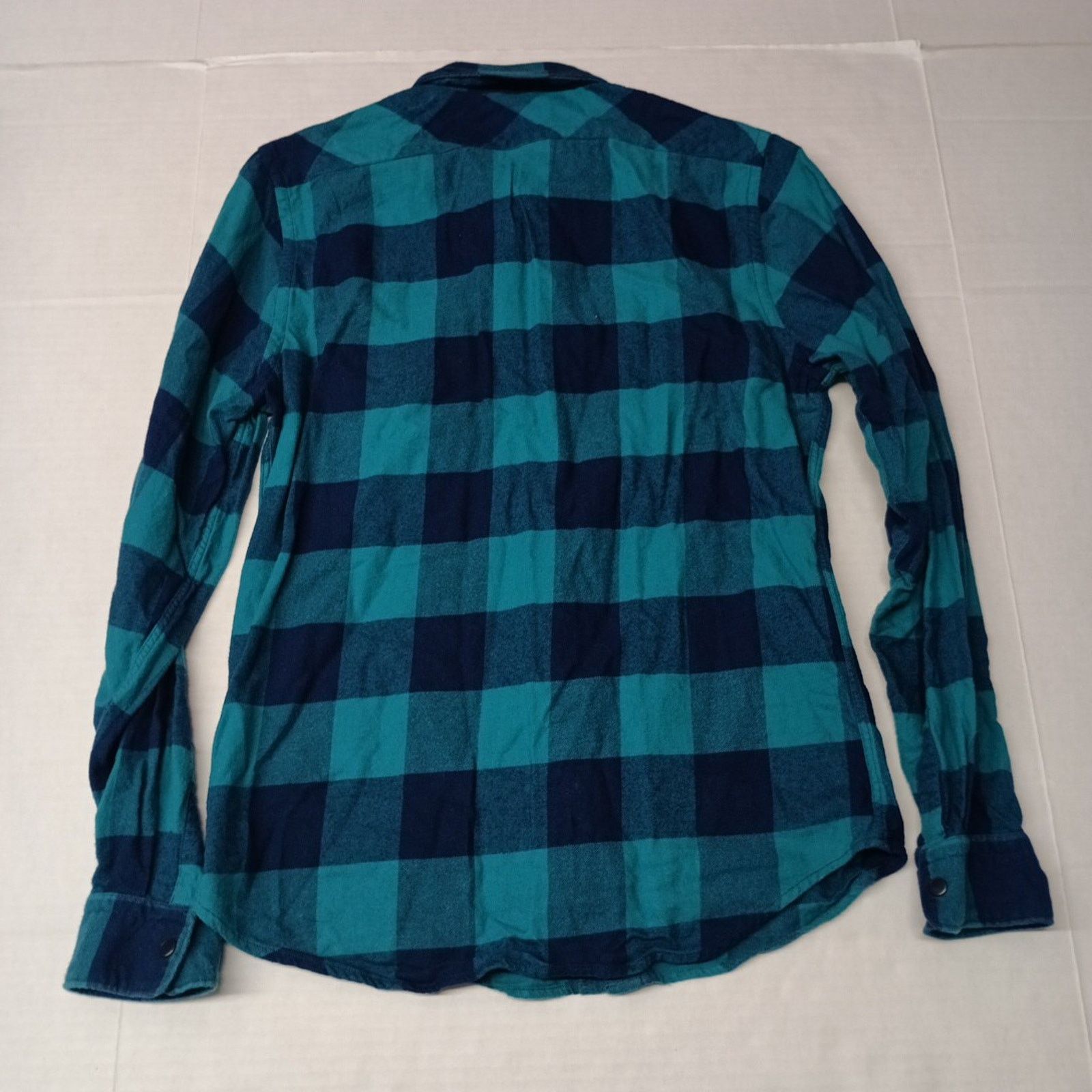 Express Express Flannel Snap Shirt Mens S Small Green Blue Checkered Size US S / EU 44-46 / 1 - 8 Thumbnail