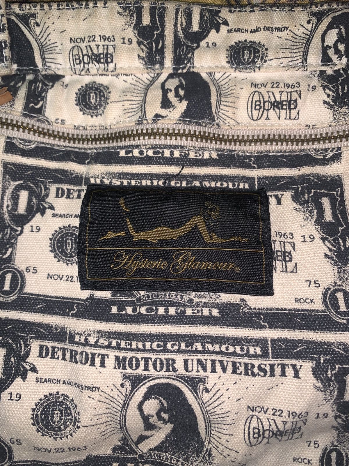 Japanese Brand Hysteric Glamour Lucifer Money Print Tote Bag Size ONE SIZE - 3 Thumbnail