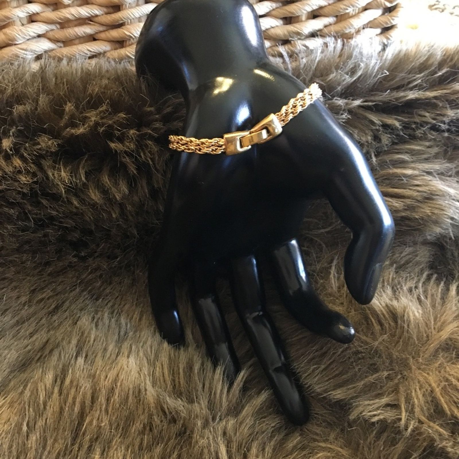 Vintage Vintage 70s double rope chain rhinestone bracelet Size ONE SIZE - 4 Thumbnail