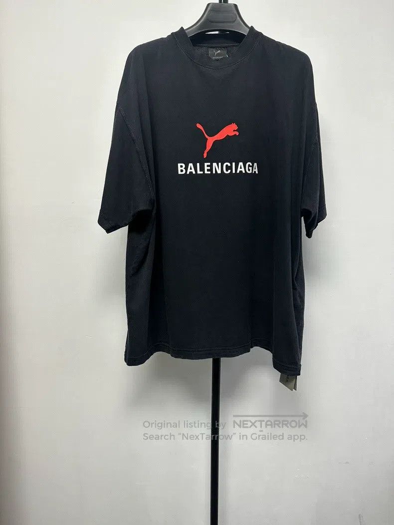 Balenciaga Balenciaga Puma Short Sleeve Pattern T-Shirt Size US S / EU 44-46 / 1 - 1 Thumbnail