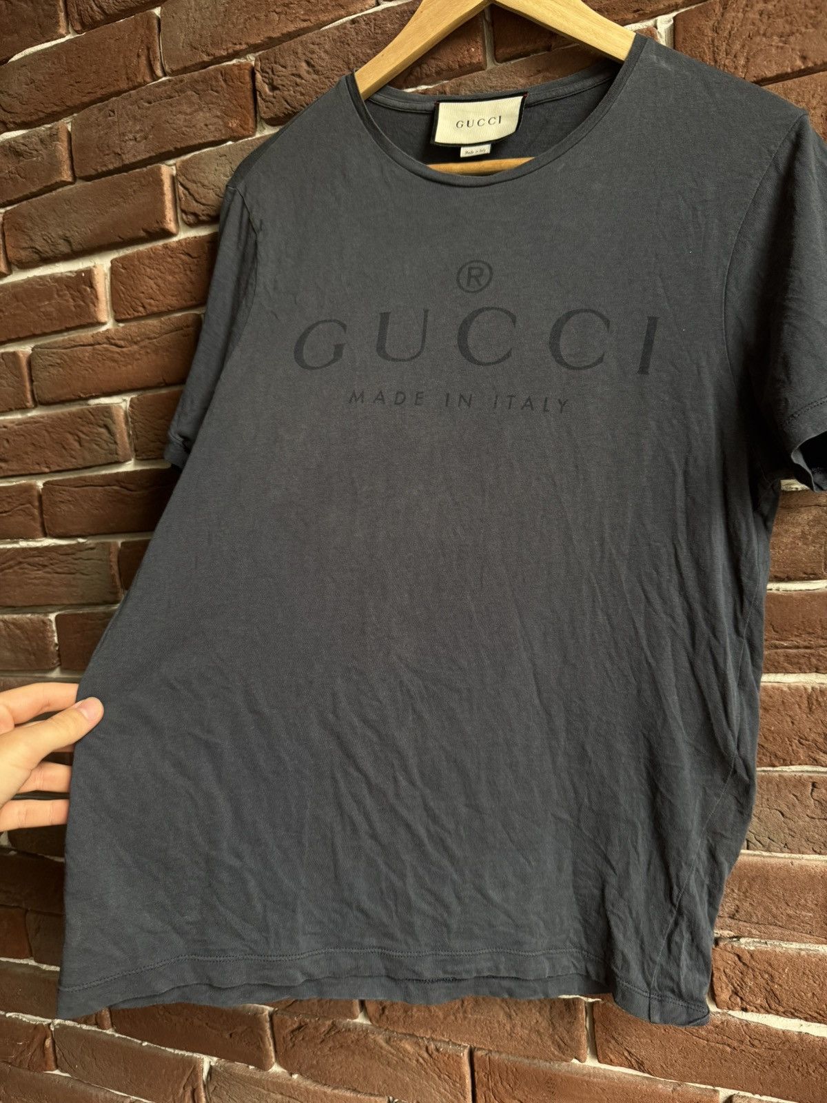 Gucci Rare Grey Gucci Logo T-Shirt Highest Designer Grail S Italy Size US S / EU 44-46 / 1 - 3 Thumbnail
