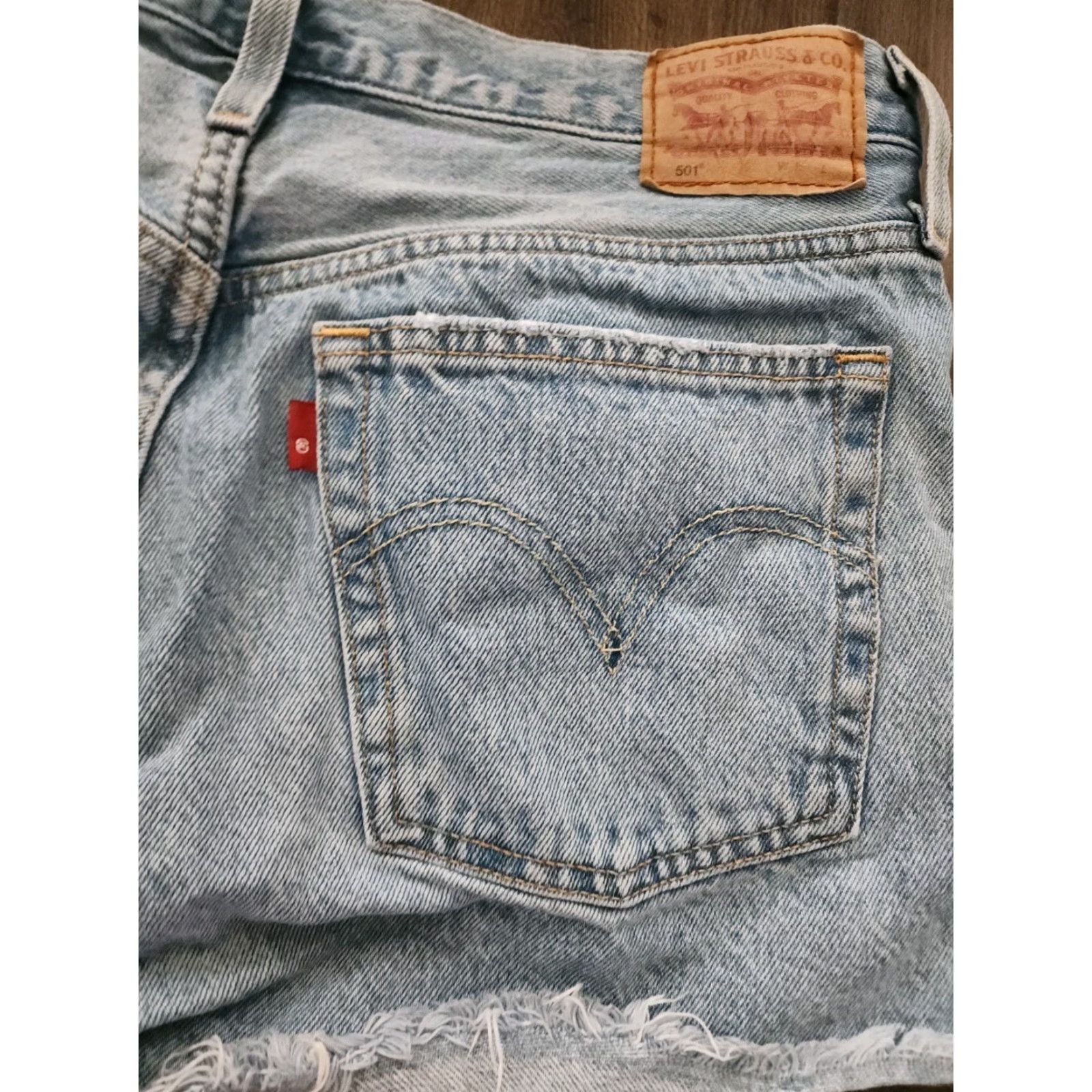 Levi's Levi's Womens Shorts 30 501 Distressed High Rise Denim Light Blue Cotton Jeans Blue Size 30" / US 8 / IT 44 - 7 Thumbnail