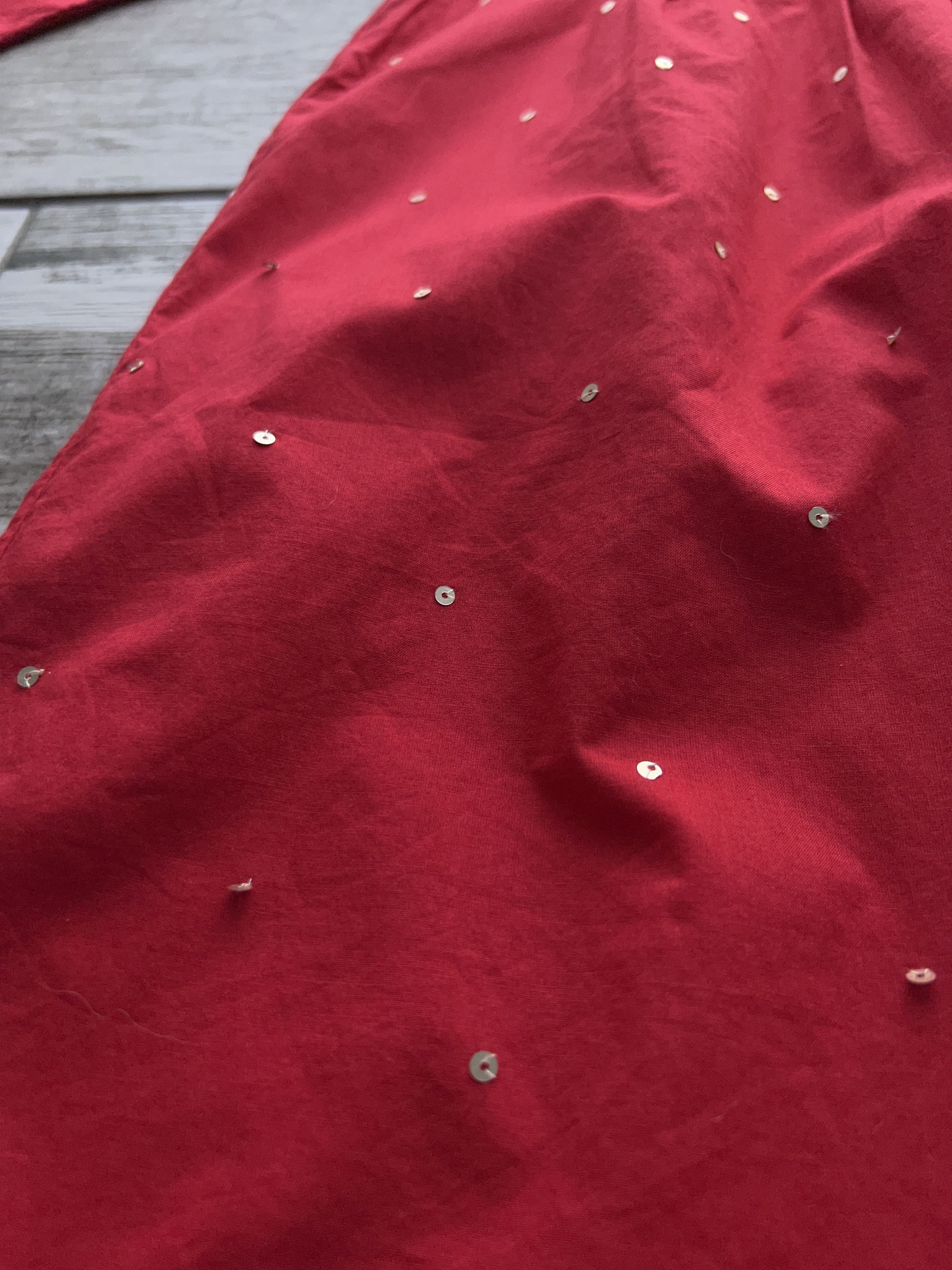 Designer Gudrun Sjoden Fire Embroidery Red Dress Cotton Size M / US 6-8 / IT 42-44 - 4 Thumbnail