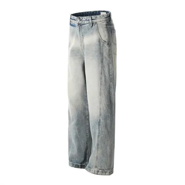 VIBE Men's casual straight punk distressed washed gradient jeans Size US 32 / EU 48 - 2 Thumbnail