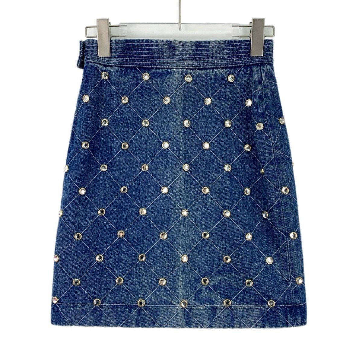Gucci Gucci Blue Diamond-embellished Casual Denim Skirt K26WX Size 25" / US 0 / IT 36 - 2 Thumbnail