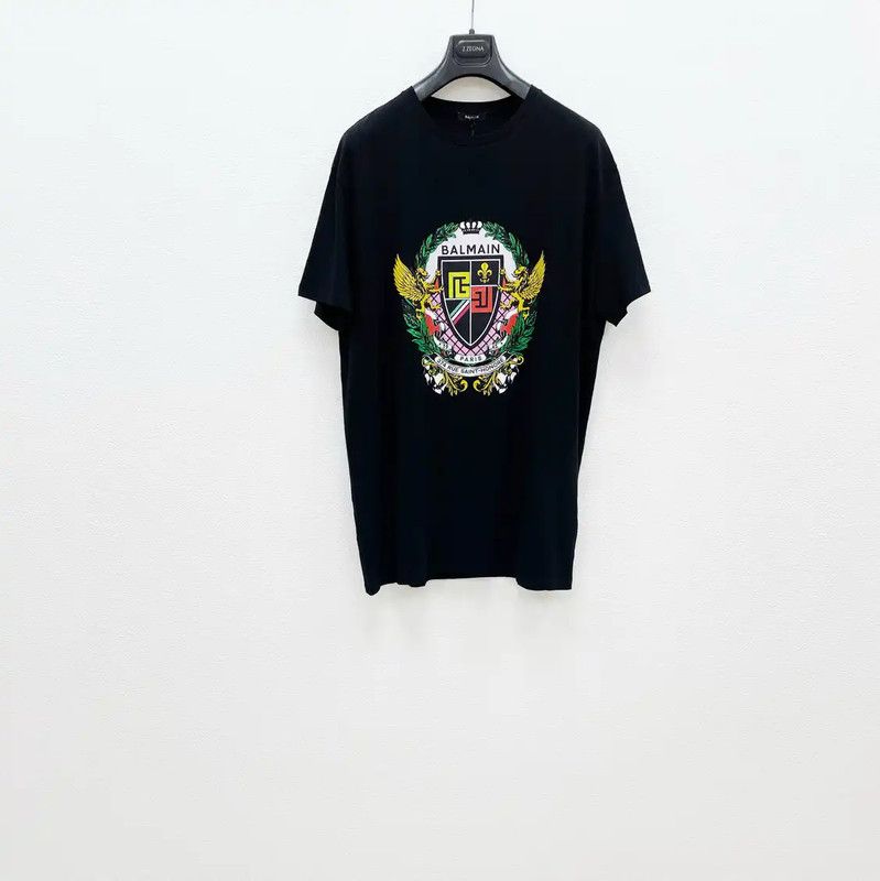 Balmain Balmain Summer Black Cotton Men's T-Shirt 0089 Size US XL / EU 56 / 4 - 1 Thumbnail