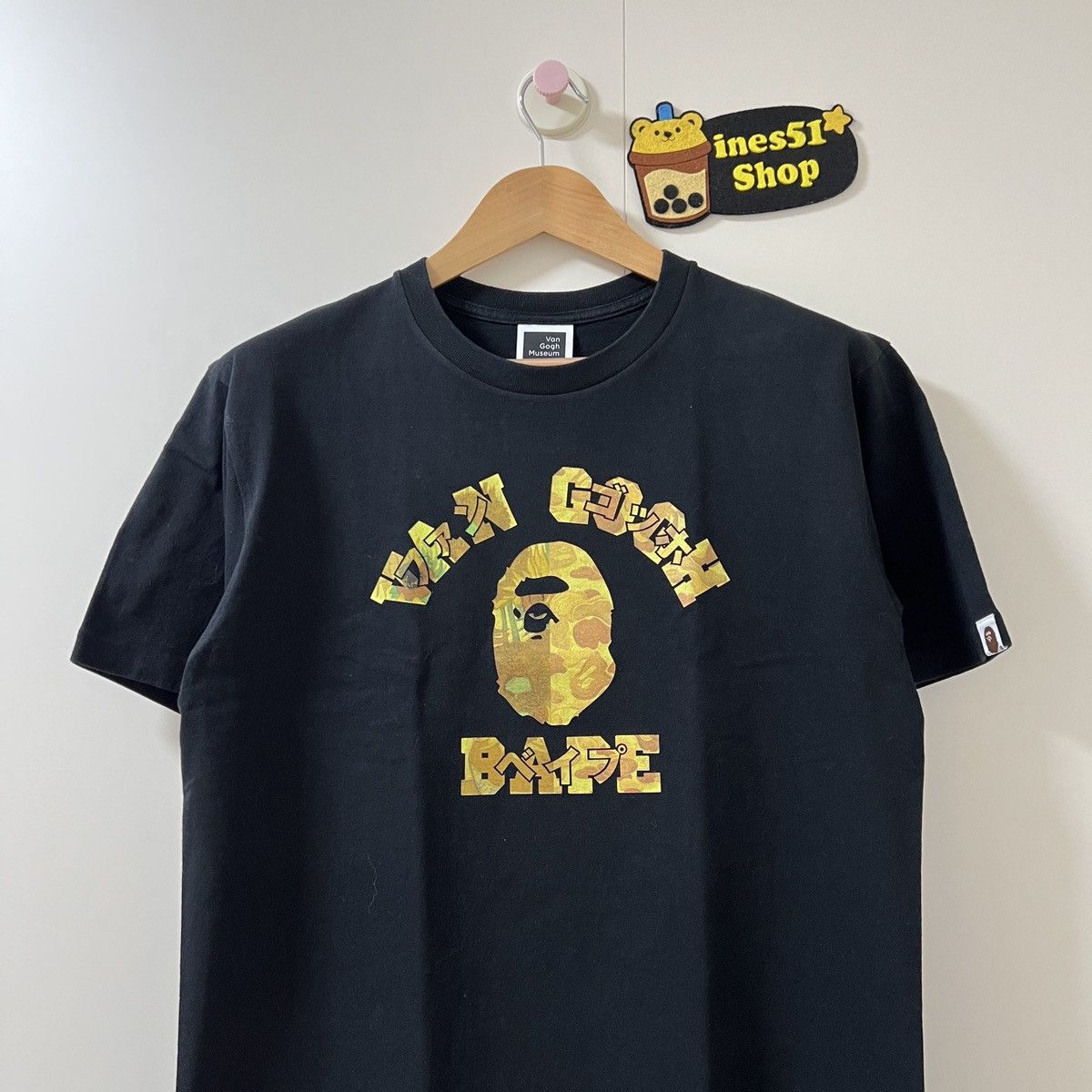 Bape Bape Van Gogh Camo college tee Size US L / EU 52-54 / 3 - 1 Thumbnail
