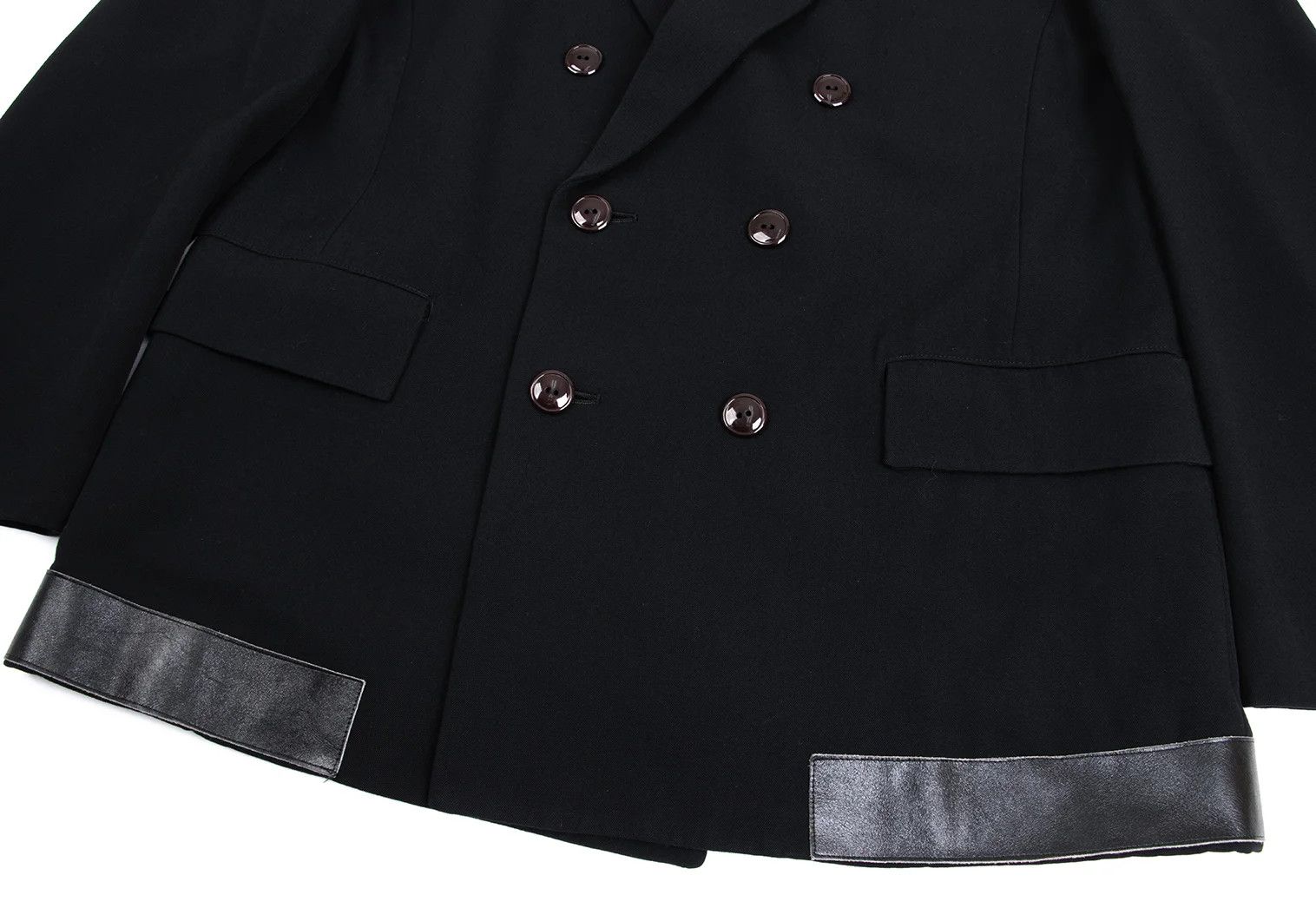 Yohji Yamamoto Yohji Yamamoto Leather Wool Peak Lapel Jacket Size US M / EU 48-50 / 2 - 6 Thumbnail