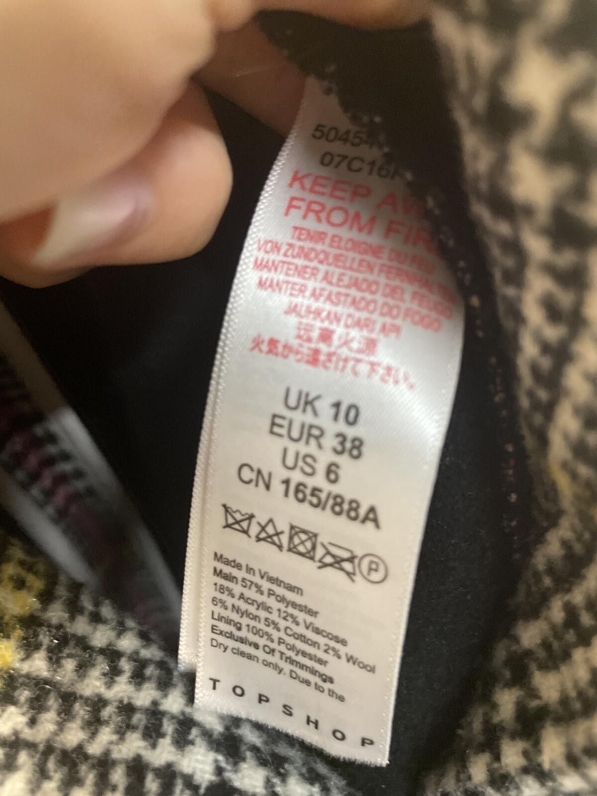 Other Top Shop Plaid Pattern Long Coat Button Women's 6 Wool Plaid Size M / US 6-8 / IT 42-44 - 7 Thumbnail
