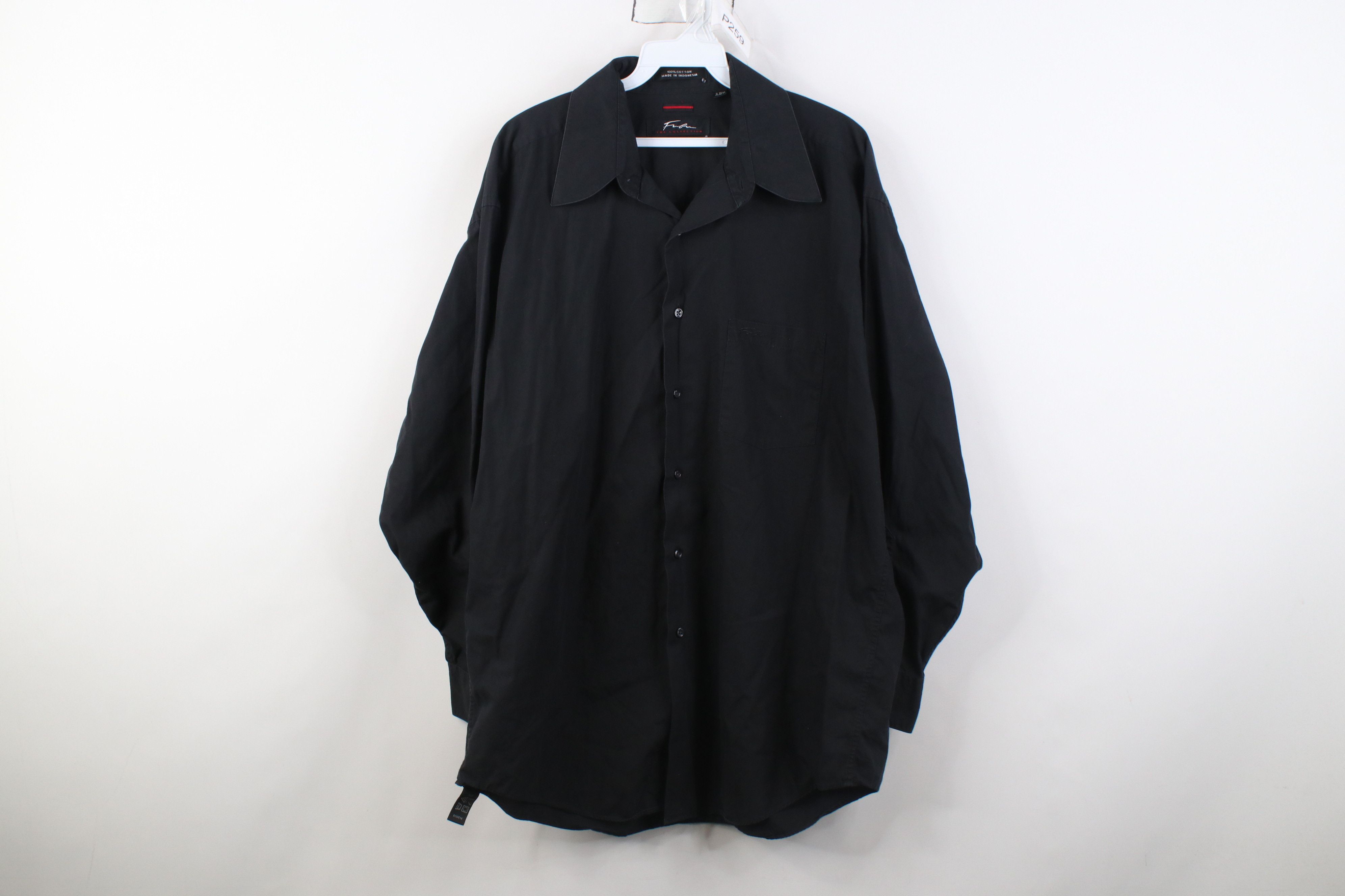 Fubu Vintage 90s FUBU Faded Spell Out Collared Button Shirt Black Size US L / EU 52-54 / 3 - 1 Thumbnail
