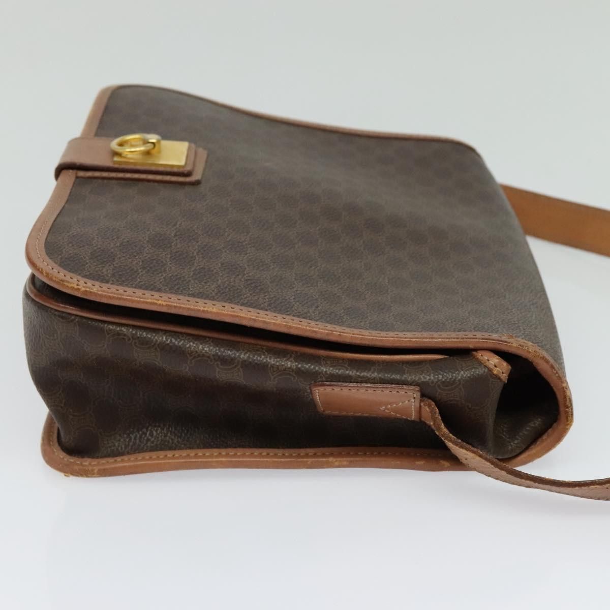 Celine CELINE Macadam Canvas Shoulder Bag Pvc Leather Brown Gold Size ONE SIZE - 5 Thumbnail