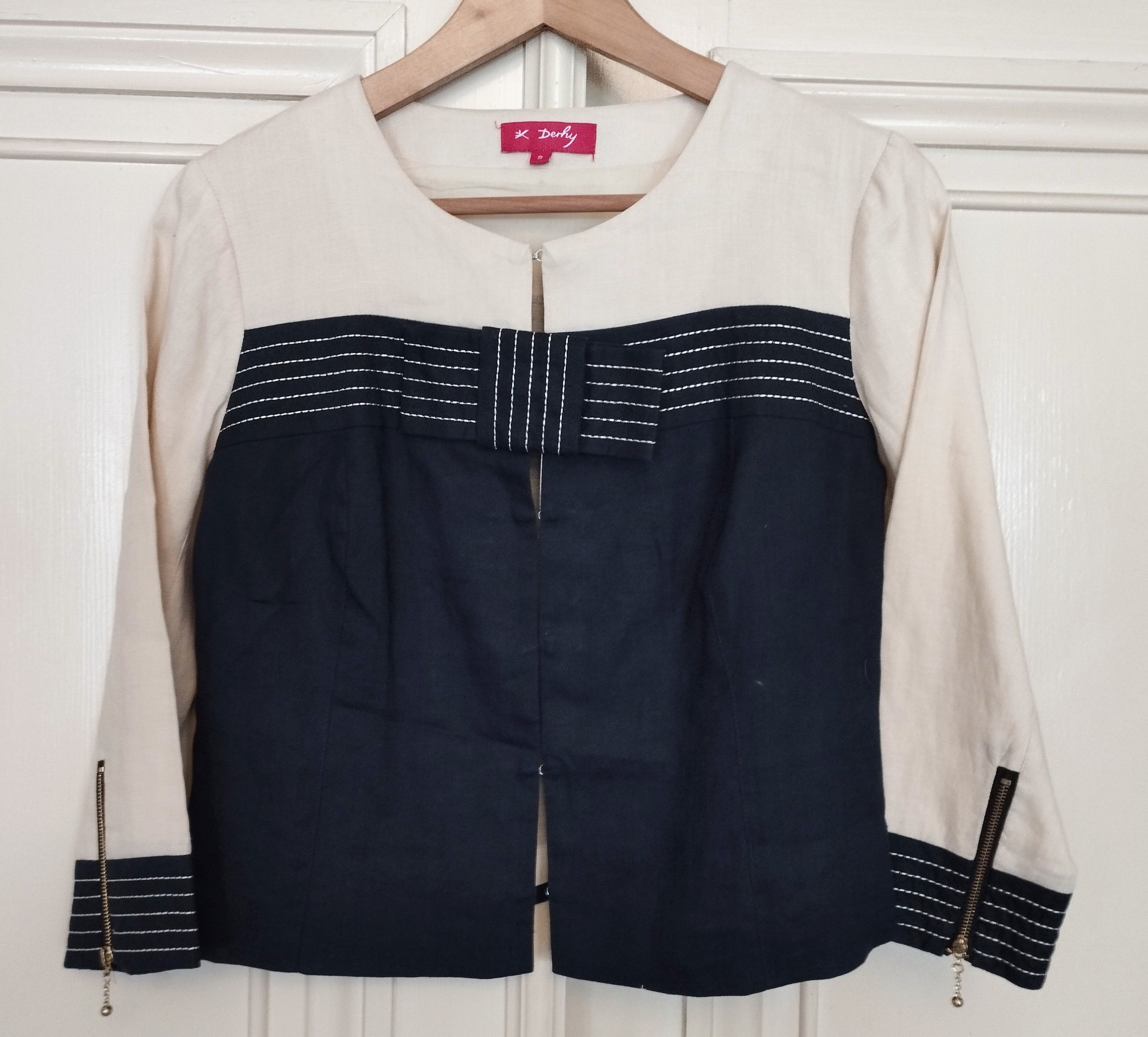 Designer René Derhy Veste Lin Soirée Céremonie T XS/S Size XS / US 0-2 / IT 36-38 - 1 Thumbnail