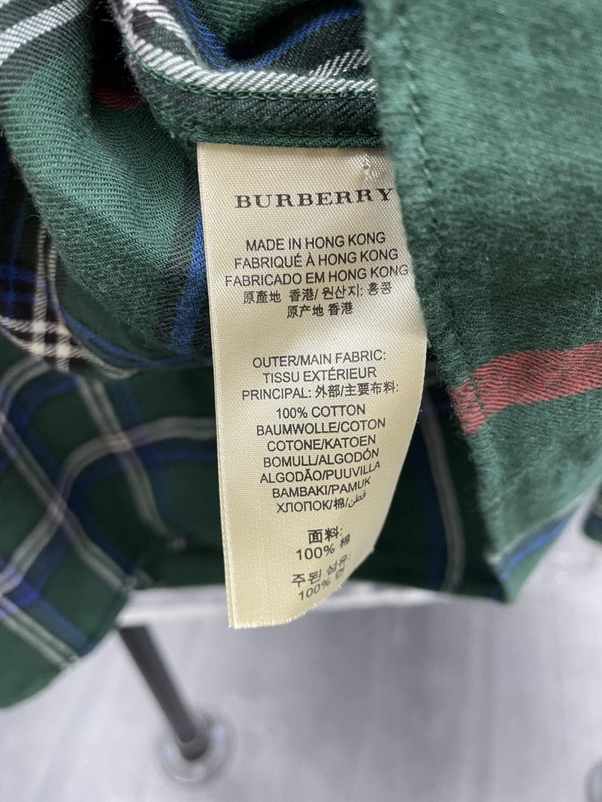 Burberry Burberry Green Check Flannel Shirt Size US XL / EU 56 / 4 - 5 Thumbnail
