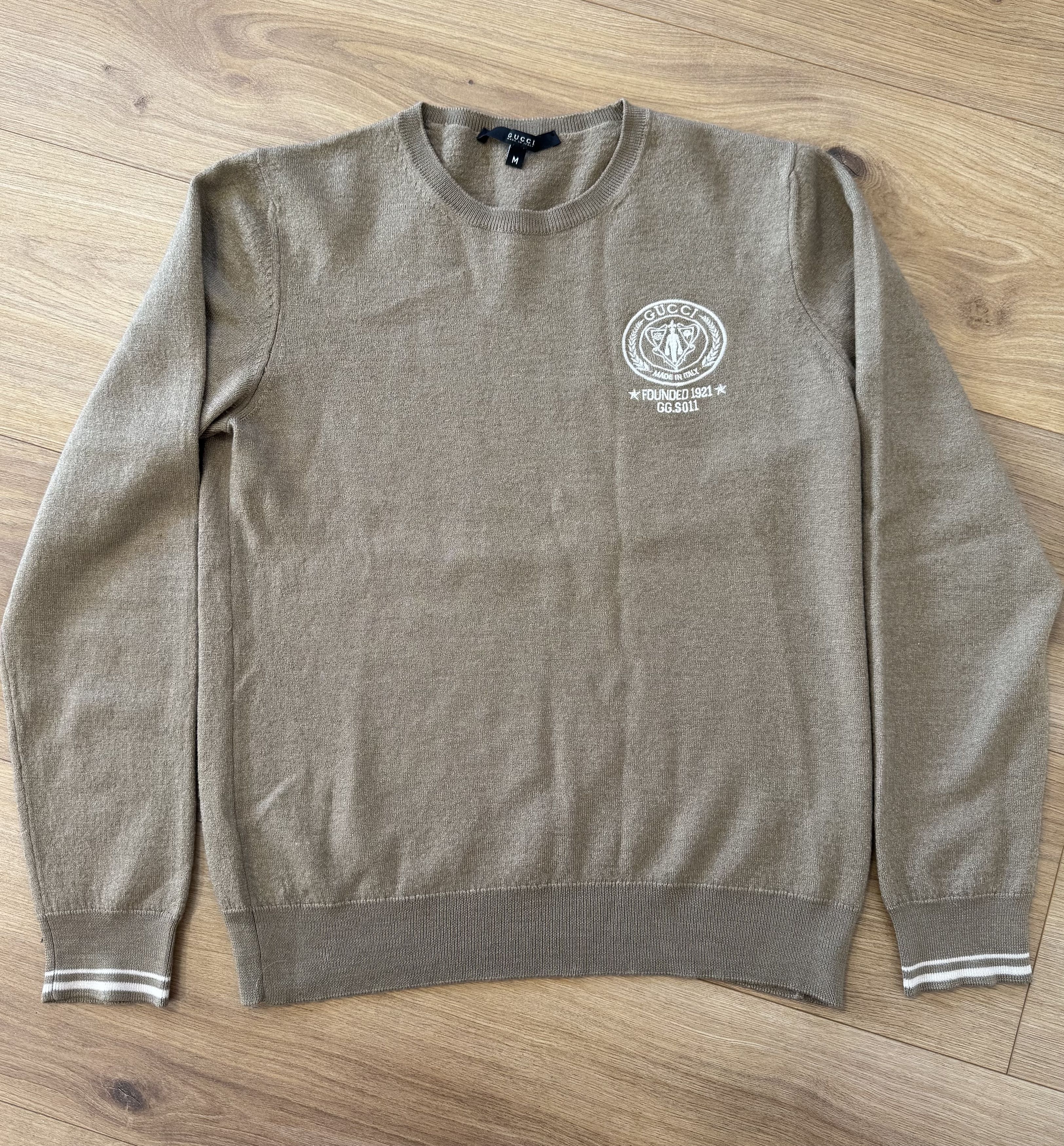 Gucci Gucci Crest Logo Sweater with Striped Cuffs Size US XS / EU 42 / 0 - 1 Thumbnail