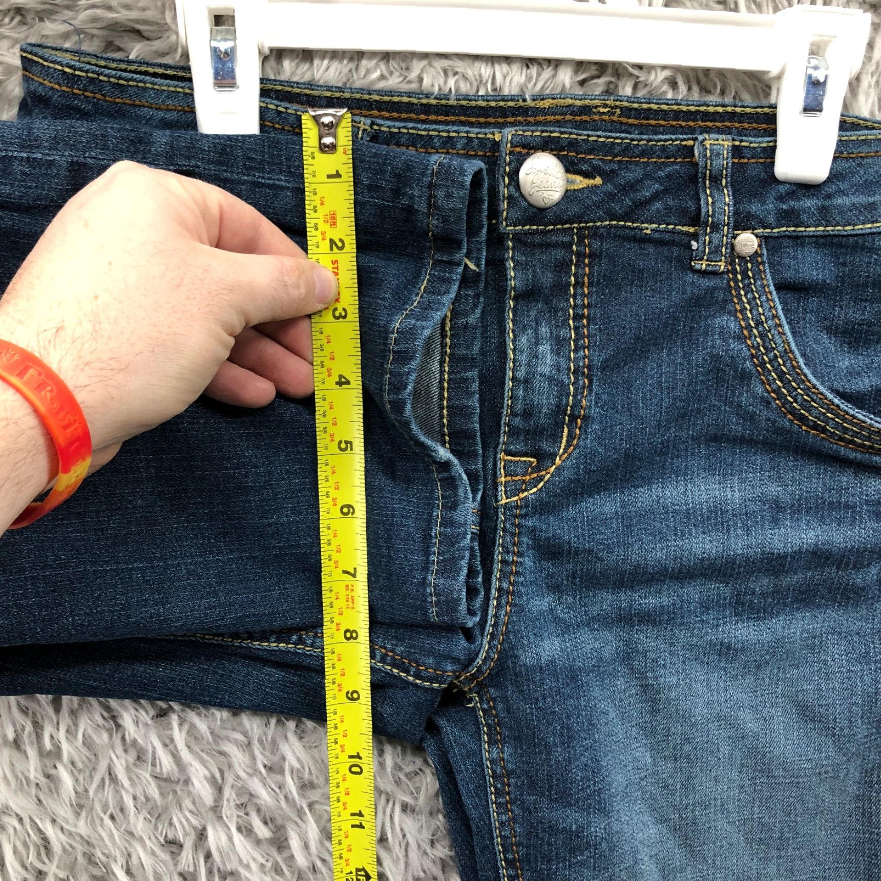 Vintage Justice Simply Low Capri Jeans Size 14 Juniors Dark Wash Blue Denim Womens Regular 5-Pocket Size 36" / US 14 / IT 50 - 4 Thumbnail