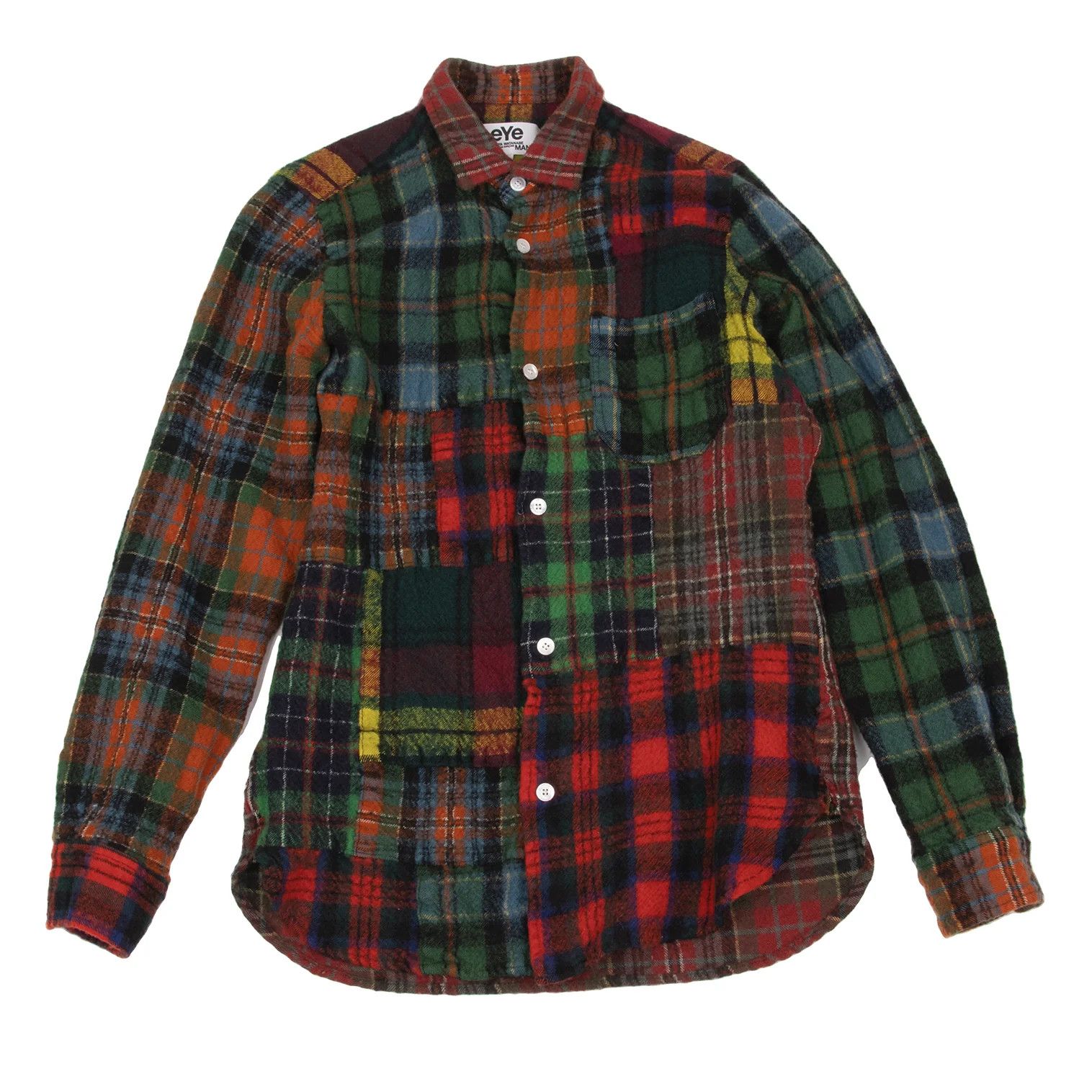 Junya Watanabe Wool Felted Check Crazy Pattern Long Sleeve Shirt Green Size US XS / EU 42 / 0 - 1 Thumbnail