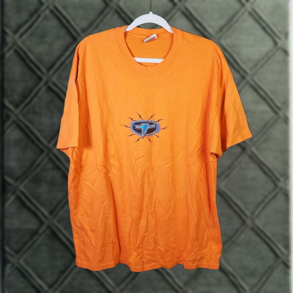 Hanes VINTAGE Hanes Jesus T Shirt Big & Tall Adult XL Orange Double-Sided Center Cross 90s 80s 90s Art Womens Mens Boys Girls Size US XL / EU 56 / 4 - 1 Thumbnail