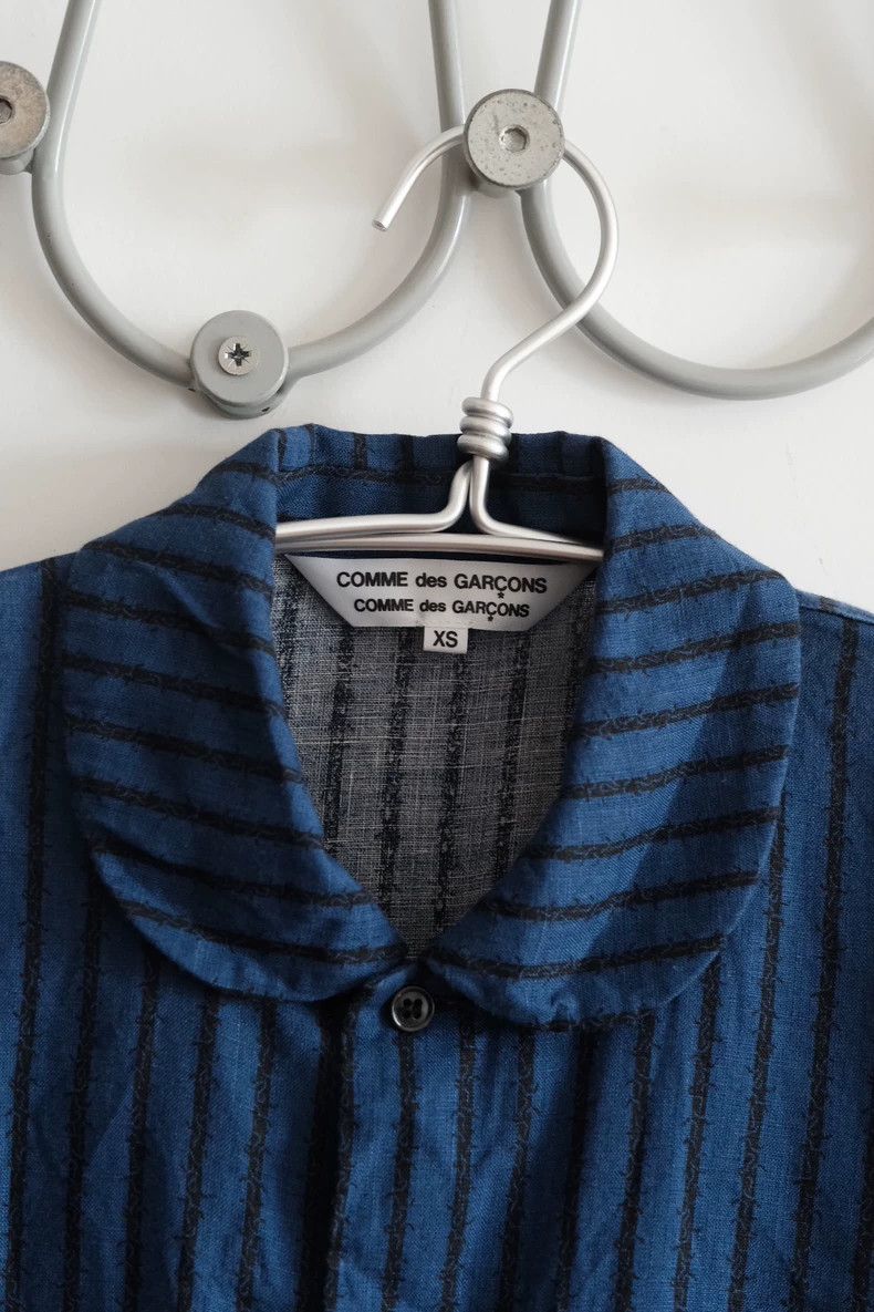 Comme des Garcons Comme Des Garcons Sapphire Blue Stripe Doll Neck Short Sle Size XS / US 0-2 / IT 36-38 - 2 Thumbnail