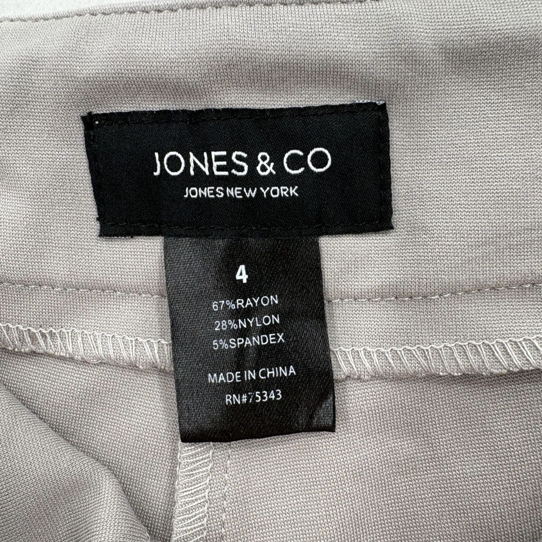 Jones New York Jones New York Flare Leg Pants Womens 4 Gray Ponte Pull On Stretch High Rise Elastic Waist Business Workwear Casual Size 27" / US 4 / IT 40 - 4 Thumbnail