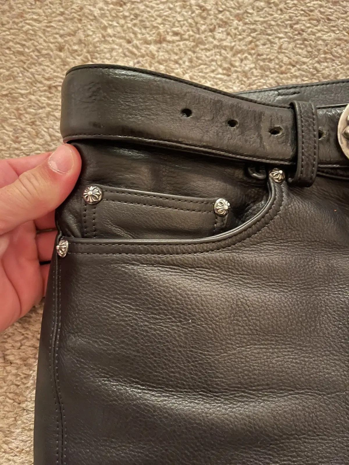 Chrome Hearts Classic Leather Pants Size US 29 - 6 Thumbnail