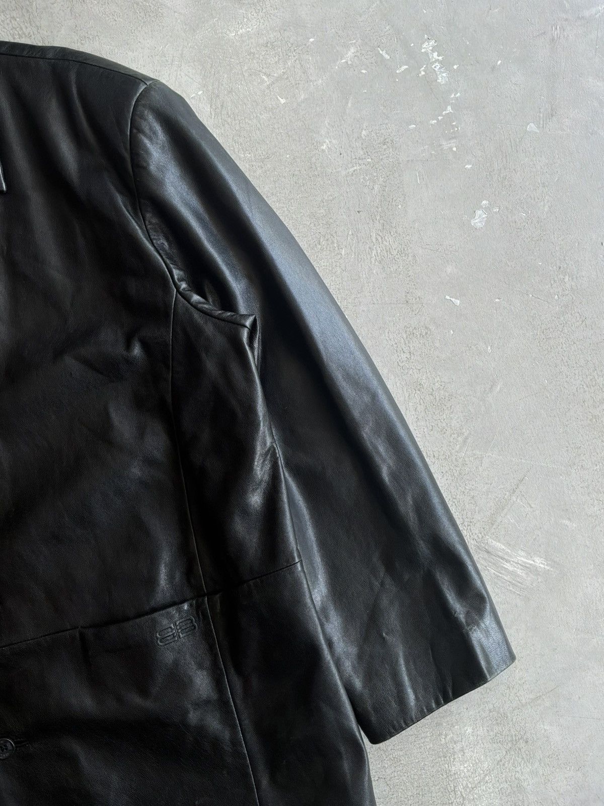 Balenciaga Vintage Balenciaga - Nicolas Ghesquire Era - Leather Coat Size US XL / EU 56 / 4 - 3 Thumbnail