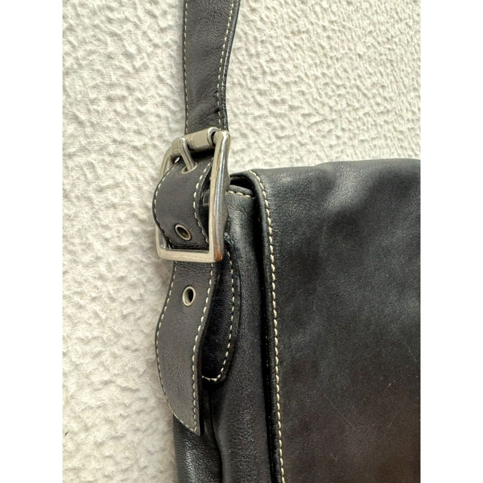 Coach Coach Hampton Crossbody Purse Black Leather 4in 10 1/4in 5606 Women Size ONE SIZE - 3 Thumbnail