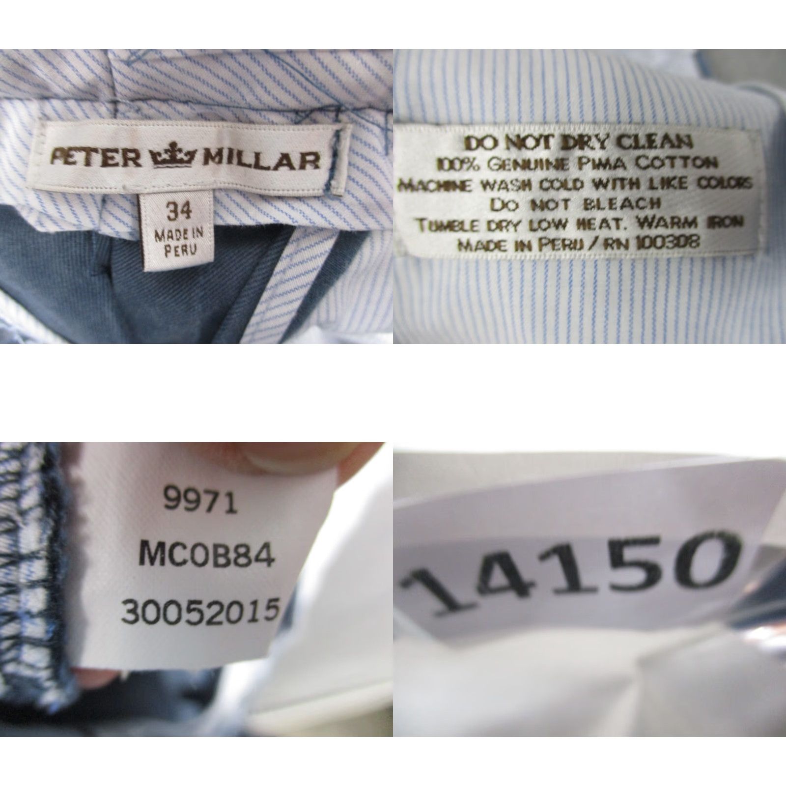 Peter Millar Peter Millar Pants Mens Raleigh Blue Cotton Chino 34 MCOB84 Size US 34 / EU 50 - 8 Thumbnail