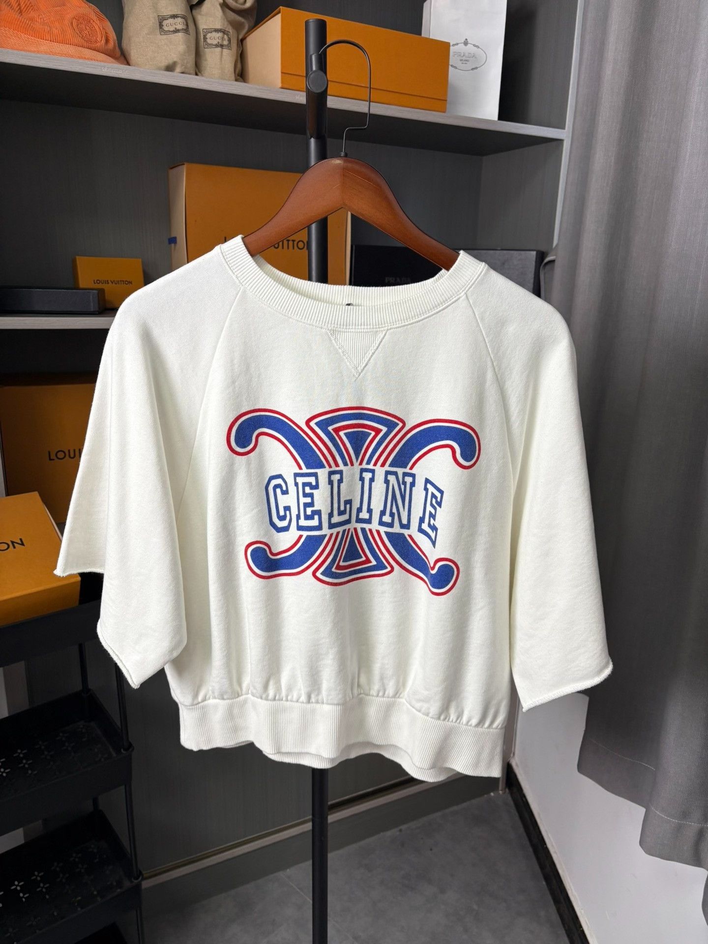 Celine Celine Printed Cropped T-Shirt XS Women Size XS / US 0-2 / IT 36-38 - 1 Thumbnail