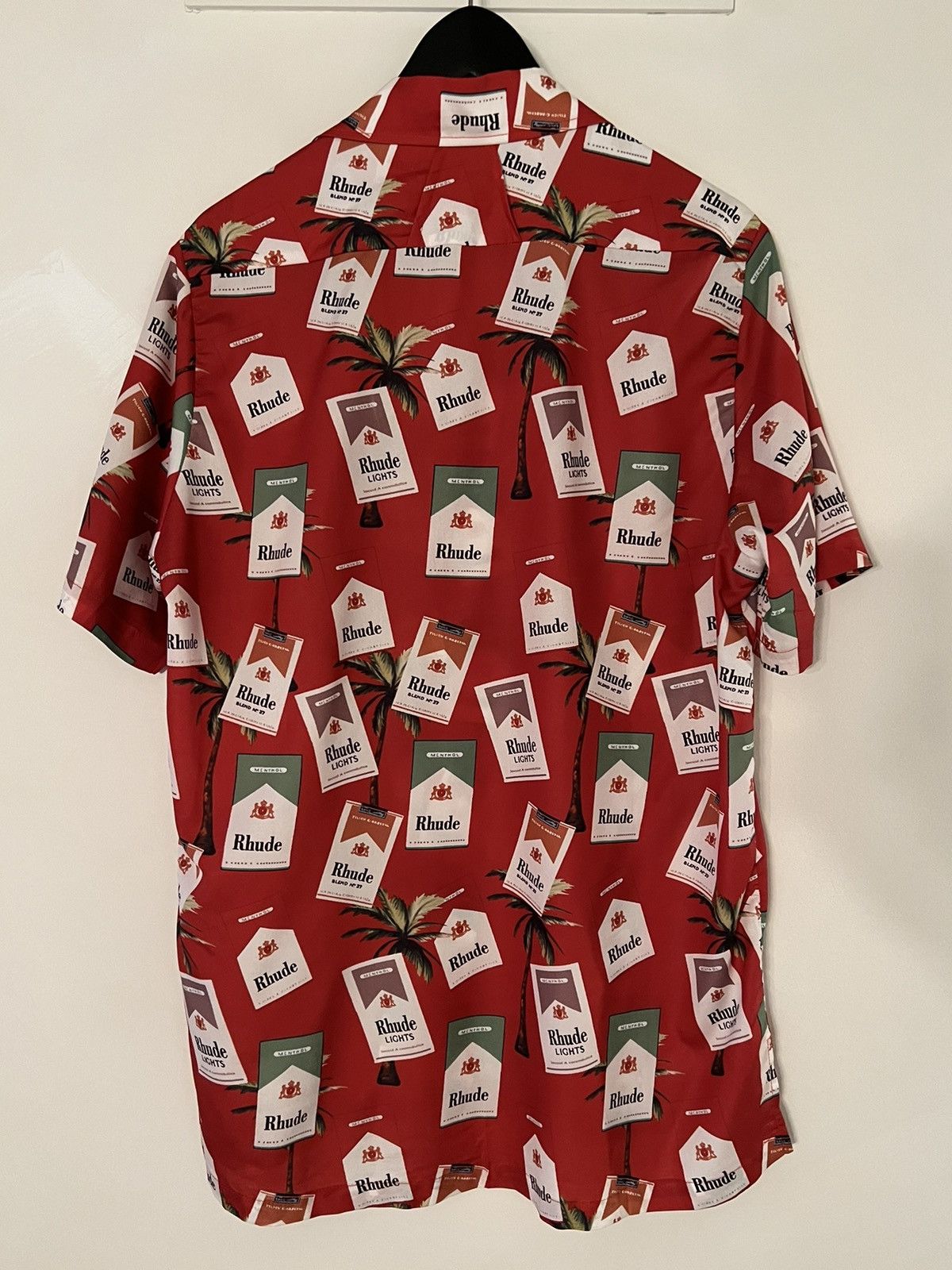 Rhude RARE OG szL Red Marlboro Cigarettes Palm Hawaiian Shirt Size US L / EU 52-54 / 3 - 4 Thumbnail