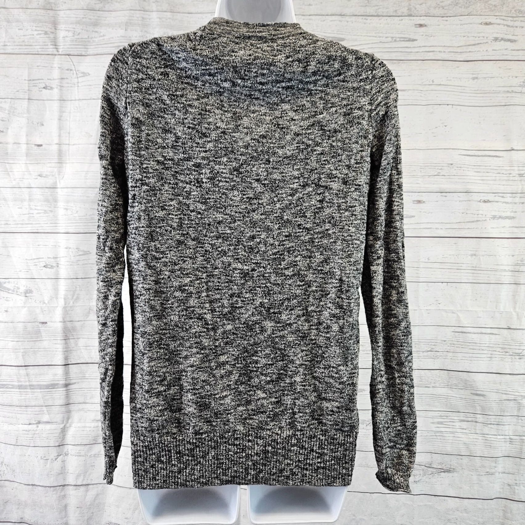 Madewell VINTAGE Madewell Womens Cardigan Button Front XS Gray Black Cotton Long Sleeve Size XS / US 0-2 / IT 36-38 - 4 Thumbnail