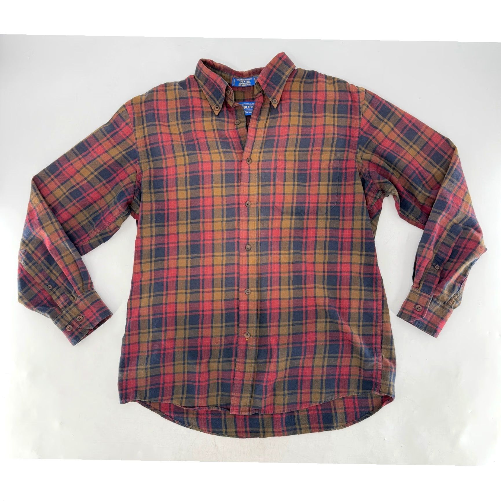 Pendleton Pendleton Canterbury Cloth Plaid Shirt Men's Wool Blend Button-Down Medium Size US M / EU 48-50 / 2 - 4 Thumbnail