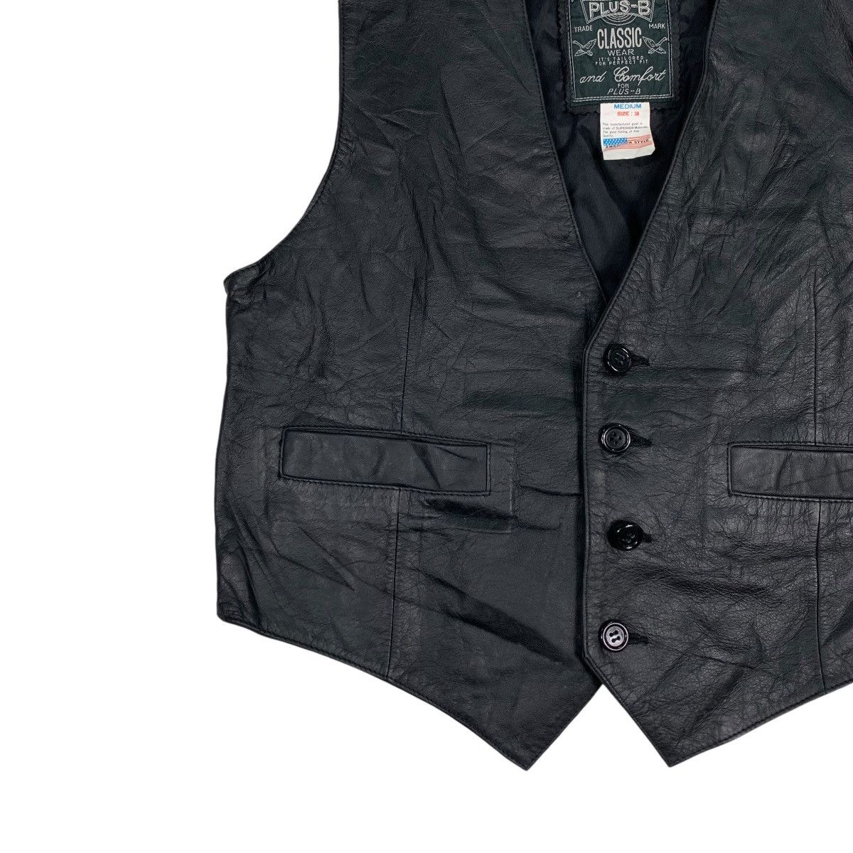 Japanese Brand PLUS-B Cowhide Black Leather Vest #1233-C56 Size US M / EU 48-50 / 2 - 3 Thumbnail