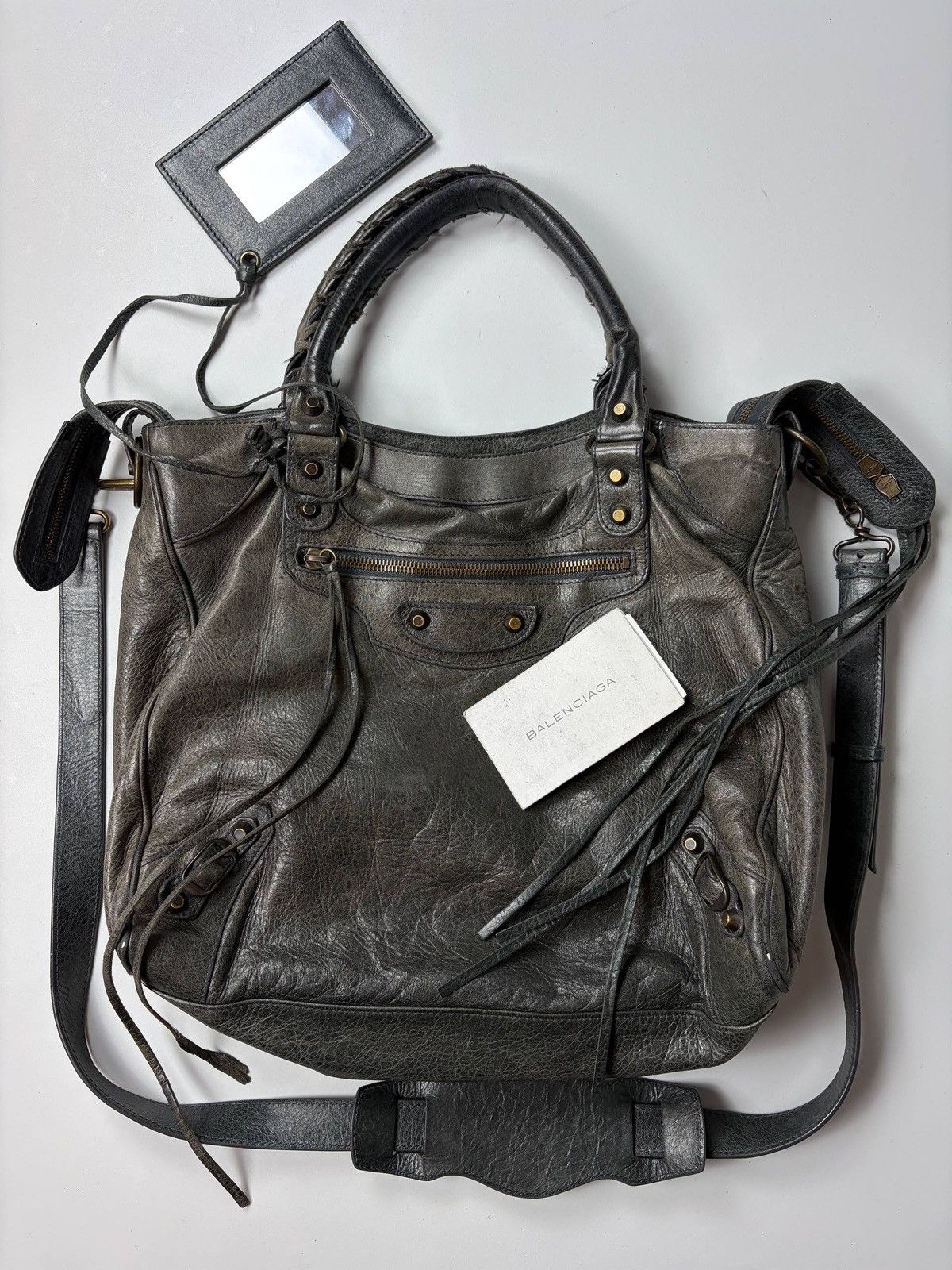 Balenciaga 2012 BALENCIAGA Black Lambskin Leather Motorcycle Velo Bag Size ONE SIZE - 20 Thumbnail