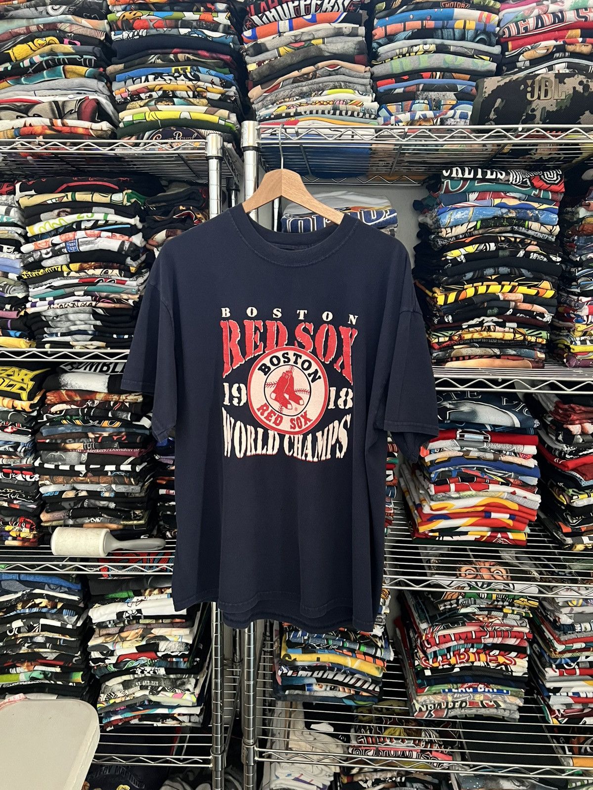 MLB 90s Boston Red Sox Break The Curse Baseball Team Tee Size US XL / EU 56 / 4 - 1 Thumbnail