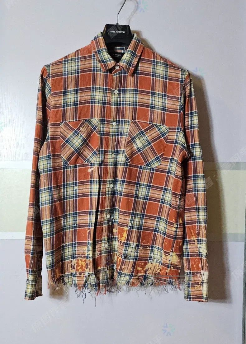 Amiri Amiri Orange Plaid Shirt Size US M / EU 48-50 / 2 - 1 Thumbnail